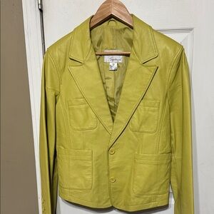 Spiegel Vibrant Green Leather Blazer